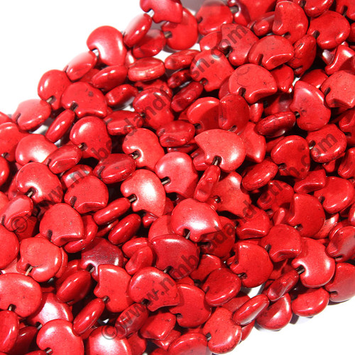 Red Magnesite Zuni Bear Beads 22x16mm