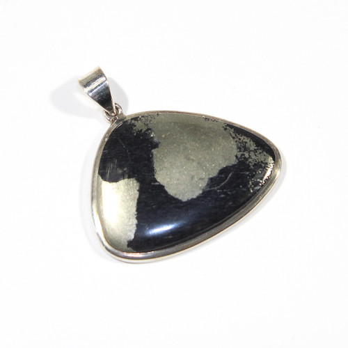 Healers Gold Pyrite and Sterling Silver Pendant 43x42mm 