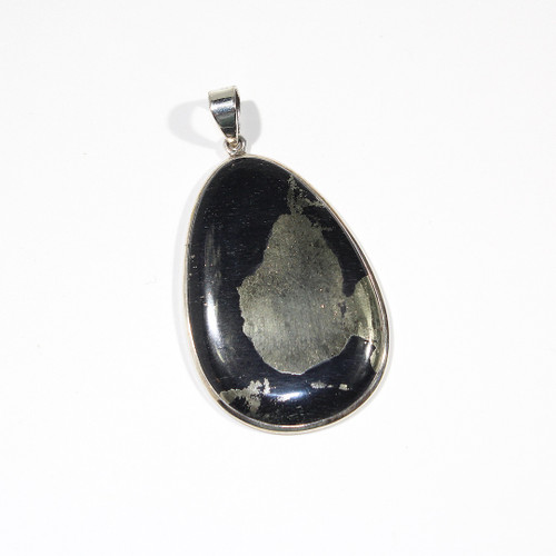 Healers Gold Pyrite and Sterling Silver Pendant 73x39mm 