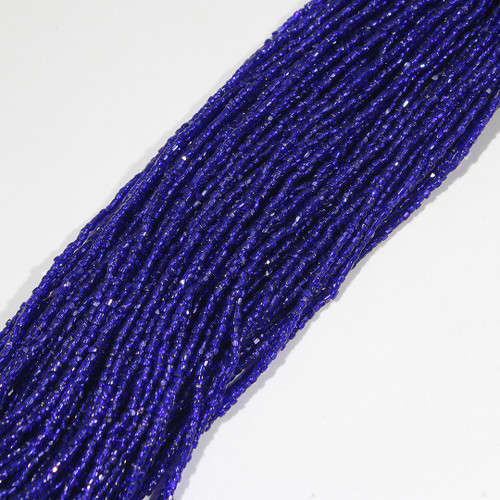 12/0 Cobalt Transparent Silver Lined Czech Seed Bead  | 1 Hank