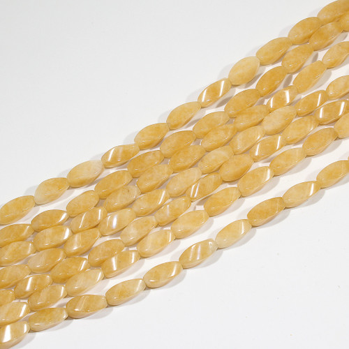 Orange Aventurine Twisted Rice Bead