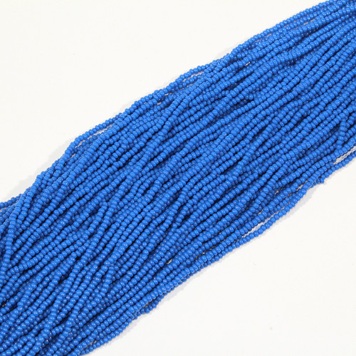 11/0 Medium Blue Opaque Czech Seed Bead sold by the Hank. 11/0 Medium Blue Opaque Czech Seed Bead sold by the Hank.