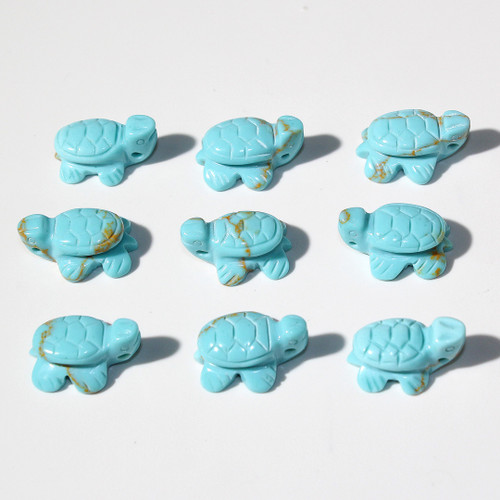 Turtle Fetish Bead | Thick light Turquoise