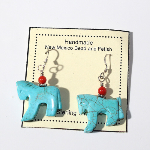 Magnesite Horse Fetish Bead Earring