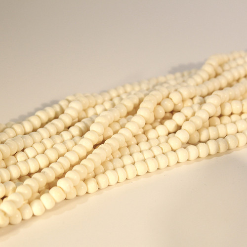 6mm Buffalo Bone Round Bead Strand | Natural Color