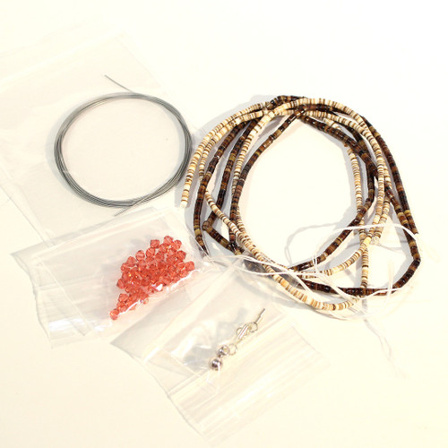 Bead Kits-Heishi and Swarovski Crystals Lariat Necklace