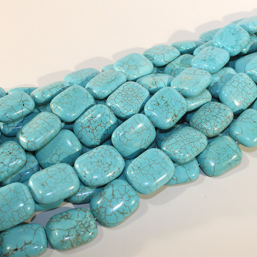 Dyed Magnesite 20x25mm Rectangle Bead Strand