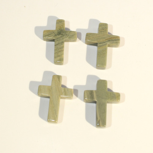 Silver Leaf Jasper Cross Pendant