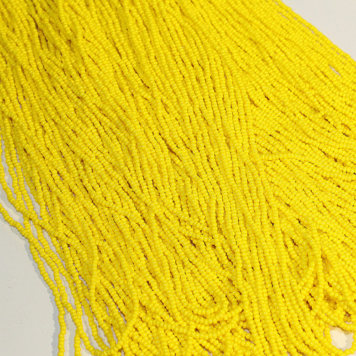 10/0 Opaque Lemon Yellow Seed Bead sold by the Hank