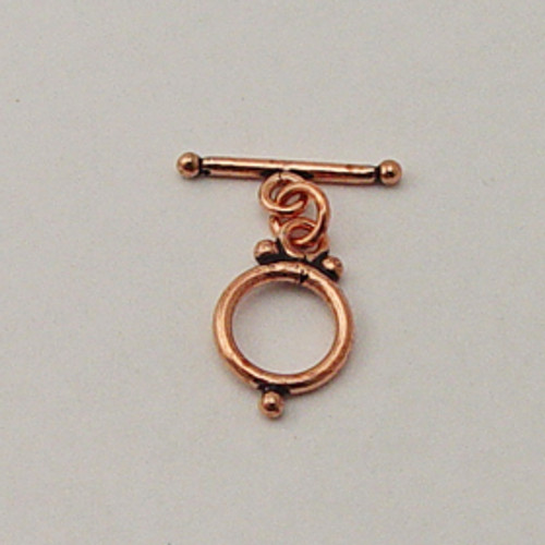 Copper, 12mm Toggle Clasp w/Dot Detail