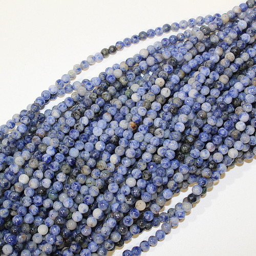 4mm Denim Lapis Round Bead Strand 