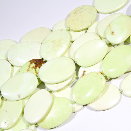 Lemon Chrysoprase  Flat Ovals - 38x25mm 