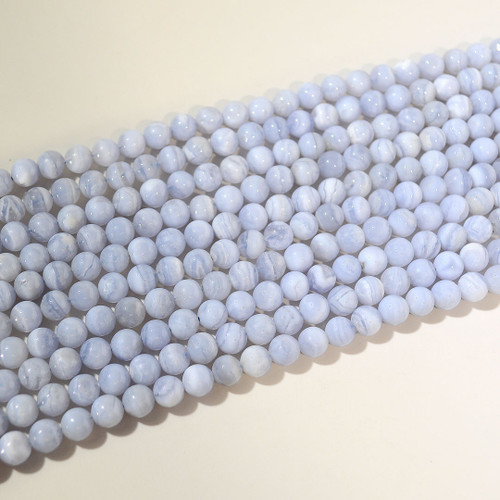 8mm Blue Lace Agate Round Beads | $36 Wholesale