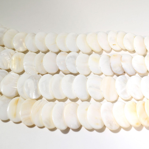 Mother of Pearl Diagonal Drill Oval Bead | $30 Wholesale