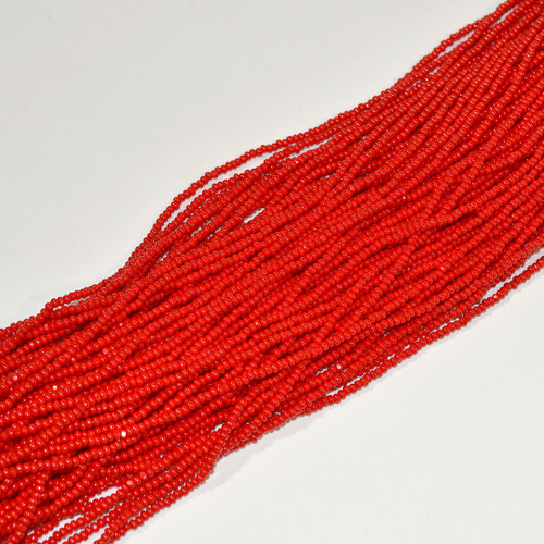11/0 Red Opaque Charlotte Cut Seed Bead 