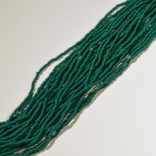 11/0 Forrest Green Opaque Charlotte Cut Czech Seed Bead 