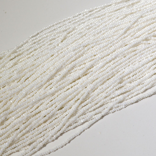11/0 Chalk White Luster Charlotte Cut Czech Seed Bead 