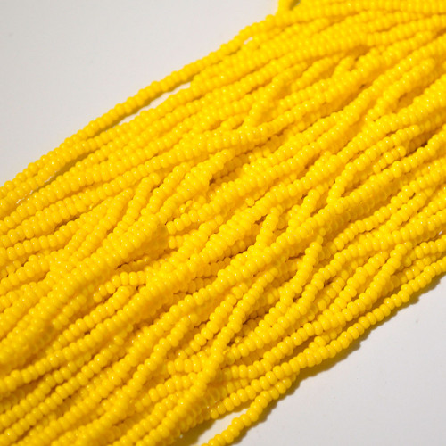 10/0 Opaque Gold Yellow Seed Bead sold by the hank. 