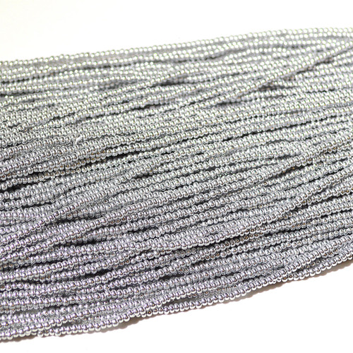 11/0 Shiny Metallic Silver Czech Seed Bead | Hank 11/0 Shiny Metallic Silver Czech Seed Bead | Hank