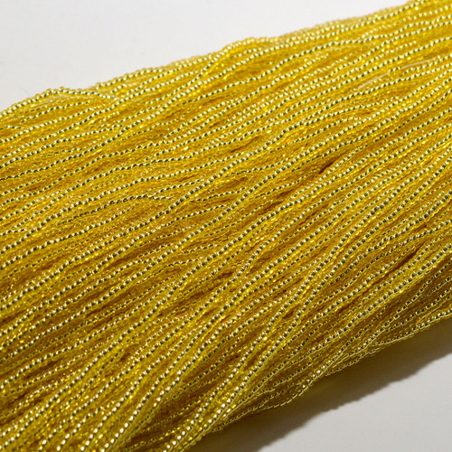 11/0 Silver Line Yellow SOLGEL Czech Seed Bead sold by the Hank