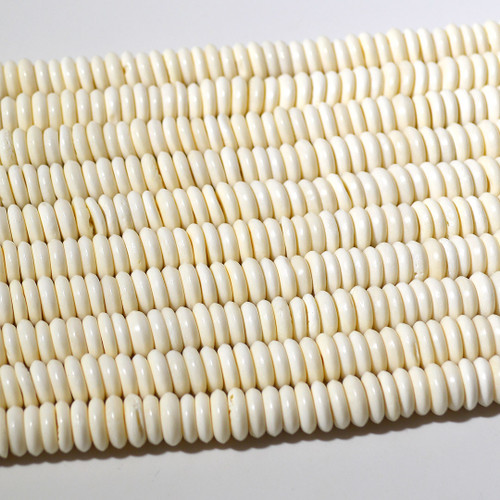 10mm Buffalo Bone Rondell Bead Strand | Natural Color 10mm Buffalo Bone Rondell Bead Strand | Natural Color