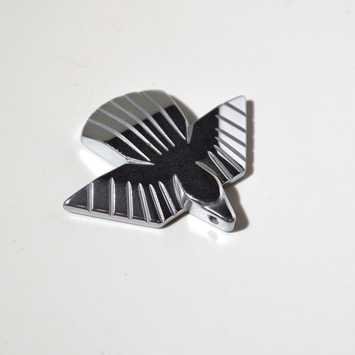 Metallic Silver Hematite Eagle Pendant 