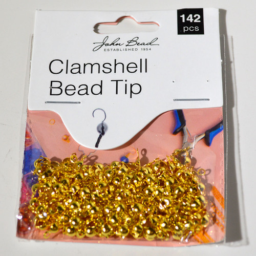 Gold Plate Clamshell Bead Tip sold in 142ct bag