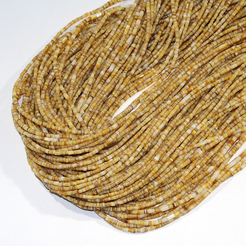 OLD Gold Lip Mother Of Pearl 2-3mm heishi | $4.00 Wholesale