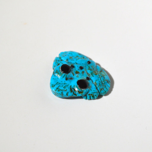 Reynold Lunasee Frog Fetish carved from turquoise. 