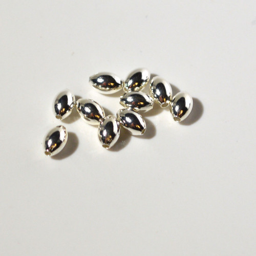 3x5mm Sterling Silver Melon Beads | 10Ct.