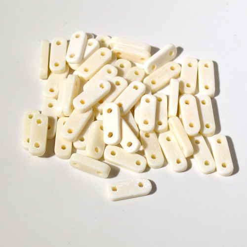 2 Hole Bone Bead Spacer, 50ct bag 