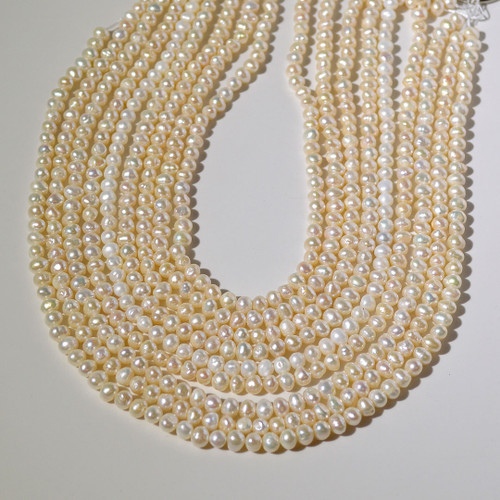 4-5mm White Pearl Bead Strand | 16" Strand