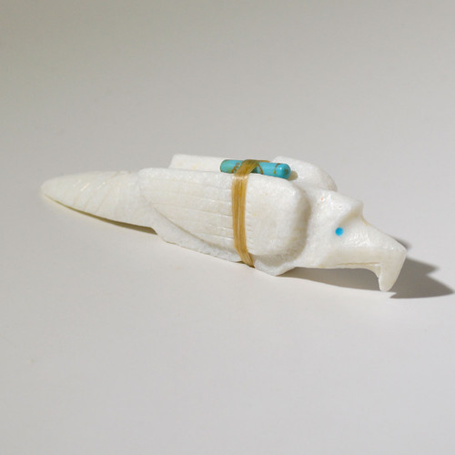 Herb Halate Eagle Fetish | White Marble