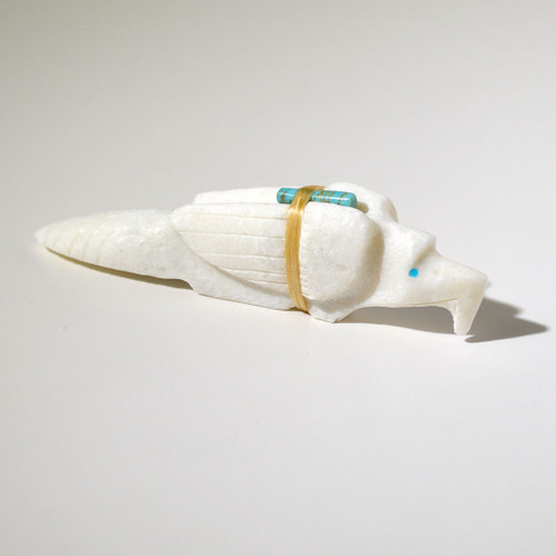 Herb Halate Eagle Fetish | White Marble #2