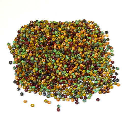 8/0 Travertine Mix Czech Seed Bead sold in 50 gram bag