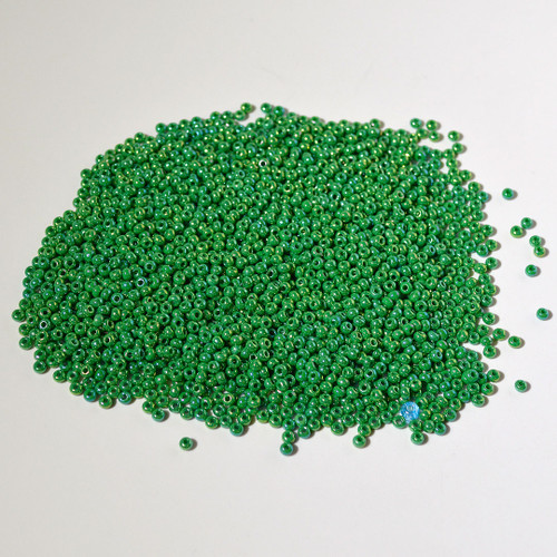 8/0 Seed Bead | Green Rainbow | 50 gram bag 8/0 Seed Bead | Green Rainbow | 50 gram bag