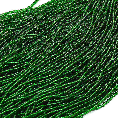 11/0 Transparent Medium Green Charlotte Cut Czech Seed Bead | Hank 11/0 Transparent Medium Green Charlotte Cut Czech Seed Bead | Hank