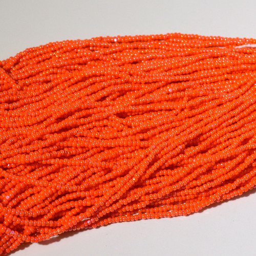 11/0 Opaque Orange Rainbow Charlotte Cut Czech Seed Bead  11/0 Opaque Orange Rainbow Charlotte Cut Czech Seed Bead