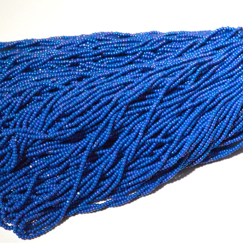 11/0 Opaque Blue Rainbow Charlotte Cut Czech Seed Bead  11/0 Opaque Blue Rainbow Charlotte Cut Czech Seed Bead