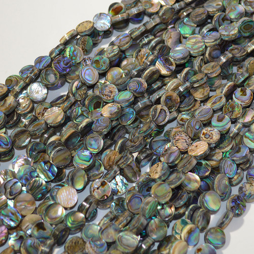 Abalone coin beads