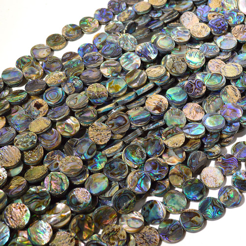 Abalone shell coin beads