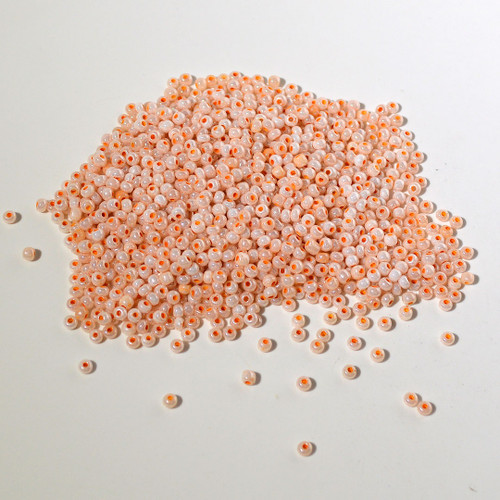 8/0 Peach Opaque Ceylon Czech Seed Bead | 50 gram bag 8/0 Peach Opaque Ceylon Czech Seed Bead | 50 gram bag