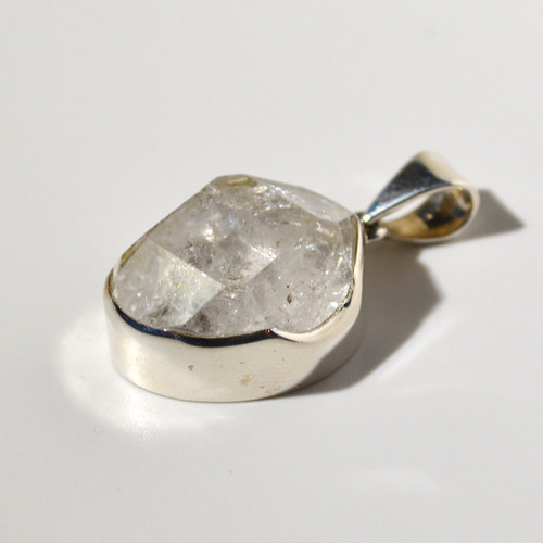 Herkimer Diamond and sterling silver pendant 18x23mm