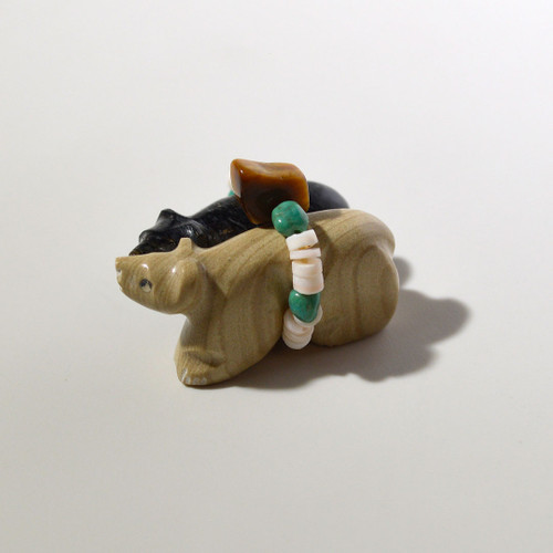 Daisy Rose Leonard Double Bear Fetish | Black marble and Picture Jasper #4