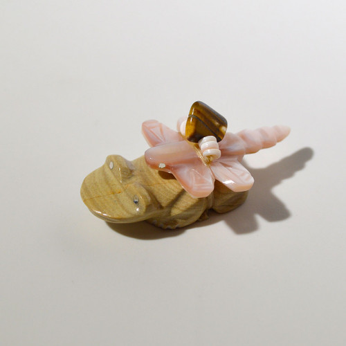 Daisy Rose Leonard Frog and Dragonfly Fetish | Picture Jasper and Pink Abalone #3