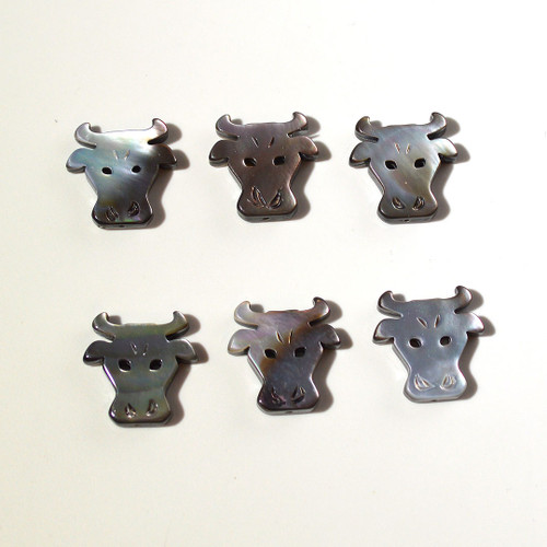 Bull Bead | Black Snail Shell | Top Drilled