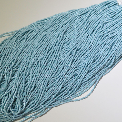11/0 Ice Blue Opaque Matte Pearl Czech Seed Bead | Hank