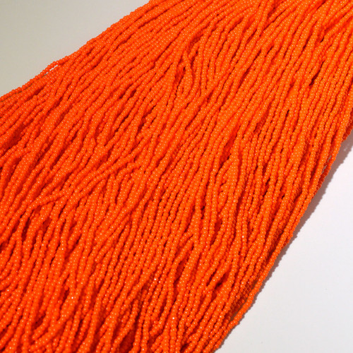 11/0 Orange Opaque Charlotte Cut Czech Seed Bead 