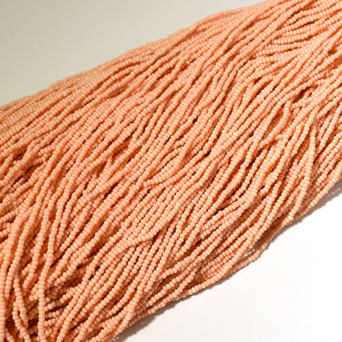 11/0 SOLGEL Chalk Light Orange Czech Seed Bead | Hank 