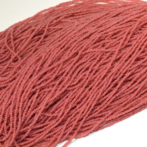 11/0 Alabaster SOLGEL Dark Pink Czech Seed Bead | Hank 